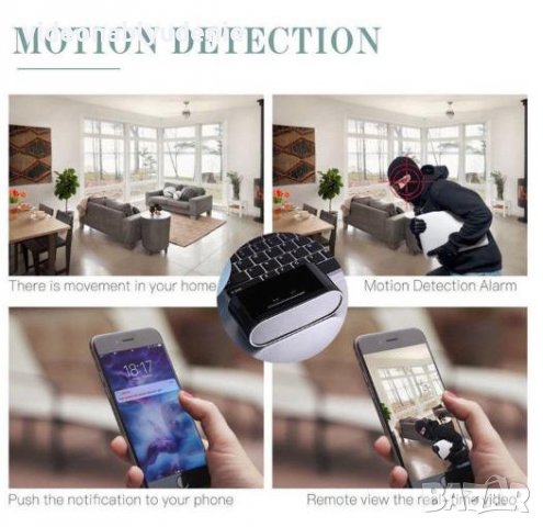 FULL HD 1080p 2MPx Безжичнa Wi-Fi Камера в Часовник Скрита Камера за Видеонаблюдение Смартфон Котрол, снимка 2 - Комплекти за видеонаблюдение - 37278205