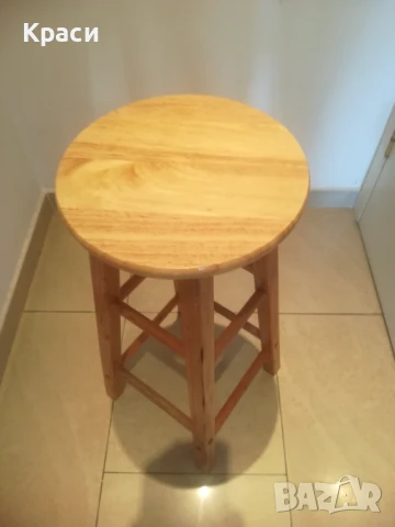 Бар стол - масивно дърво, снимка 3 - Столове - 51059622
