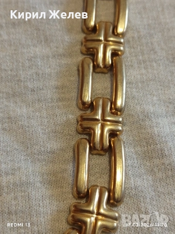 Винтидж златист ланец плетка тип ПАНТЪР много красив перфектно състояние 51915, снимка 3 - Колиета, медальони, синджири - 53463630