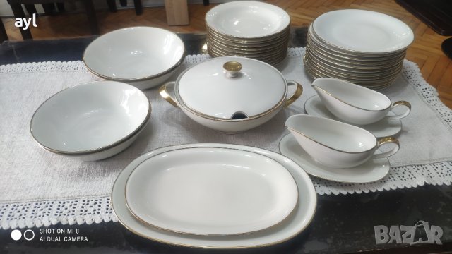 33 части Немски Порцеланов Kомплект за Хранене Bavaria Efenbein, снимка 2 - Сервизи - 42200957