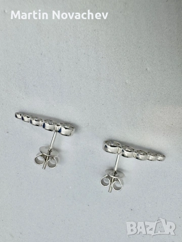 Сребърни обеци с мойсанит (Диамант) , снимка 10 - Обеци - 53820735