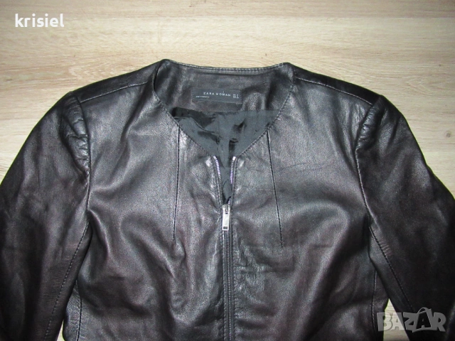 ZARA--ЕСТЕСТВЕНА КОЖА,СТРАХОТНО ЯКЕ--М номер, снимка 2 - Якета - 53855969