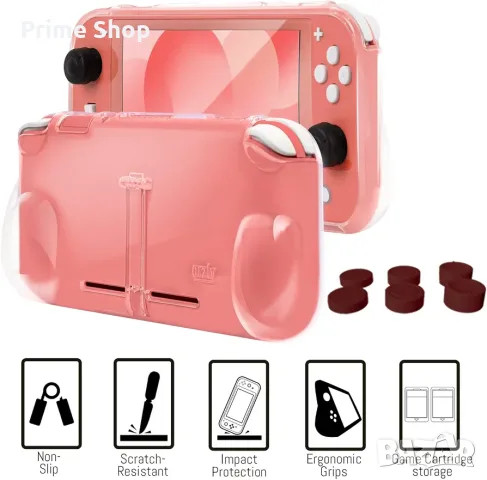 Комплект аксесоари Orzly Essentials за Nintendo Switch Lite (Coral), снимка 7 - Аксесоари - 56144141