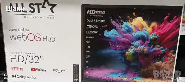 Лед Телевизор 32 инча сателитен приемник Смарт Ефирни Андроид., снимка 2 - Телевизори - 48940561
