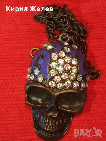 ЕМАЙЛИРАН ИНКРУСТИРАН с ЦИРКОНИ НЕО - ГОТИКА СТИЛ ПИРАТСКИ МЕДАЛЬОН МЕСИНГ 3322, снимка 10 - Колиета, медальони, синджири - 35272155