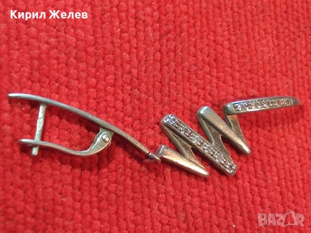 ЕФЕКТНА ФЕШЪН АРТ СКЪПОЦЕННА СРЕБЪРНА ОБЕЦА СРЕБРО 925 с АНГЛИЙСКО ЗАКОПЧАВАНЕ и ЦИРКОНИ 41931, снимка 2 - Обеци - 44721523