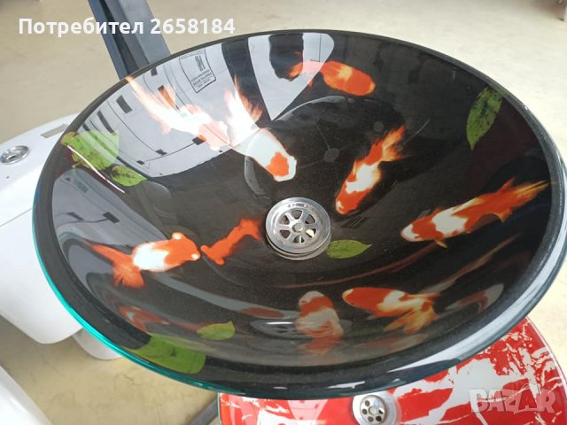 Стъклена мивка с уникален дизайн с рибки, снимка 3 - Мивки - 39482734