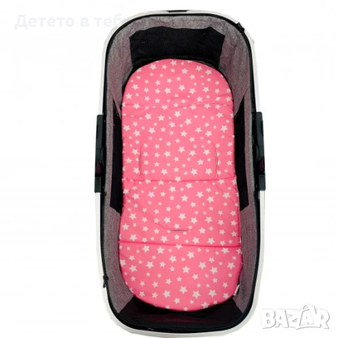 Постелка за кош за новородено, розови звезди, снимка 1
