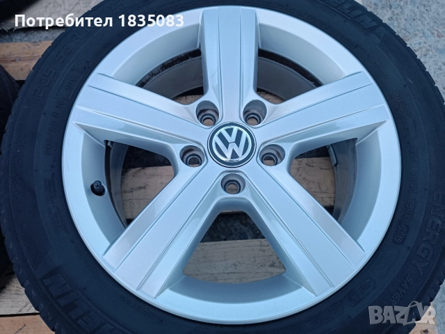 Лети джанти 16ки 5х112 VW + летни гуми 205/55/16 Michelin, снимка 6 - Гуми и джанти - 52496313
