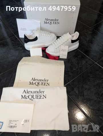 Alexander McQueen Oversized Sneakers No36! Снекърси Alexander McQueen Oversized от телешка кожа 390€, снимка 2 - Маратонки - 56057052