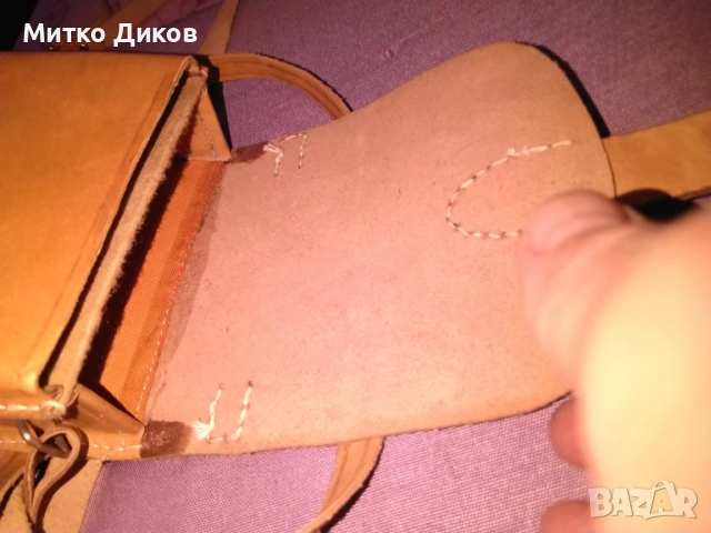 Чанта раница мъжка за през рамо дебела естествена кожа нова 18х14х7см, снимка 7 - Чанти - 53322202