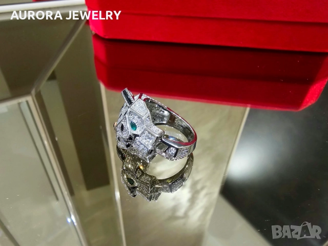 CARTIER Panthere de Cartier Big White Gold Diamonds Пръстен, снимка 2 - Пръстени - 52879521