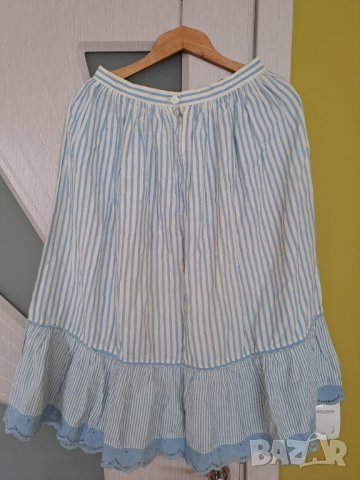 Лятна разкроена пола в бяло и синьо, снимка 3 - Поли - 41578530