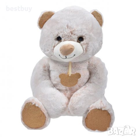 Плюшено мече бежово със златни блясъци 45 см