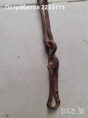 Стара верига за огнище 118см., снимка 2 - Декорация за дома - 36187248
