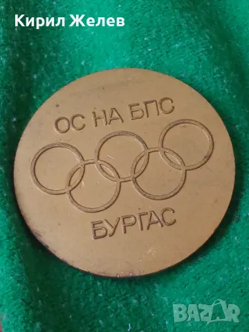 ОС на БПС БУРГАС За ЗАСЛУГИ към СПОРТА и ТУРИЗМА СОЦ НРБ БРОНЗОВ МАСИВЕН РЯДЪК ПЛАКЕТ 31947, снимка 9 - Антикварни и старинни предмети - 38165679