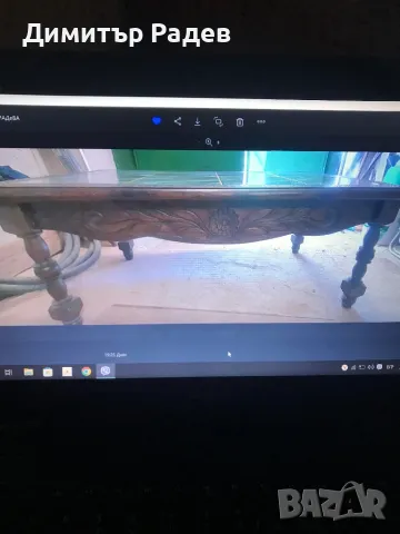 ХОЛНА МАСА МОСИВНА СЪС ХУДОЖ ОФОРМЛЕНИЕ ДЪРВОЗЕБРА ПО НЕЯ--МАСИВНИ РЕТРО СТОЛОВЕ МЕКА МЕБЕЛ-ДЪБ , снимка 3 - Маси - 50347823