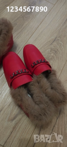 Мокасинис с естествен косъм , снимка 4 - Дамски ежедневни обувки - 52374941