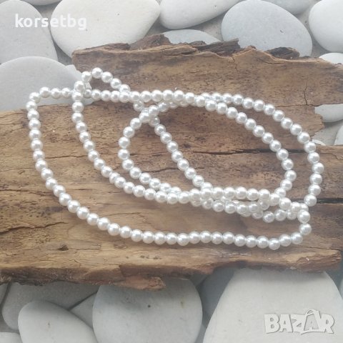 Класическо дълго колие с бели изкуствени перли 120 см, модел 20085-120, снимка 7 - Други - 36709895