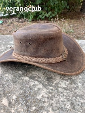 Каубойска шапка Естествена кожа Премиум, снимка 8 - Шапки - 41883484