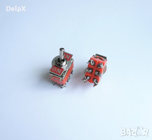 Ключ с лост 6pin и 2 положения червен 250V 15A Ф12mm, снимка 1