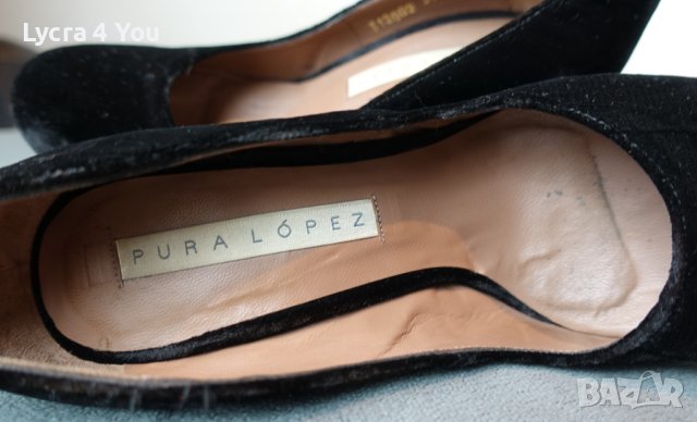 Pura Lopez велурени високи токчета с платформа на пръстите, снимка 7 - Дамски обувки на ток - 40188150
