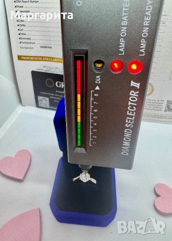 Сребърен пръстен с мойсанит (диамант) 0.5 карата, снимка 4 - Пръстени - 52261294