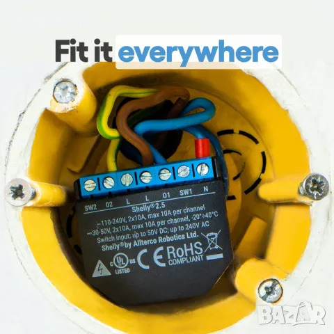 Shelly 2.5 – Двойно WiFi реле, снимка 6 - Друга електроника - 48653609