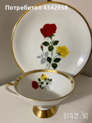 Winterling. Bavaria. 1950г. Порцеланов сет от чаша и чиния., снимка 2 - Антикварни и старинни предмети - 49609682