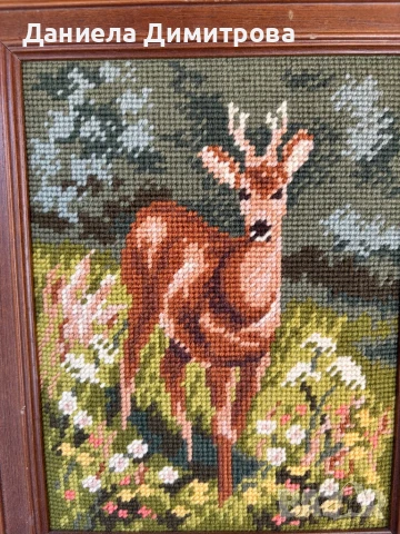 Гоблен, елен, снимка 2 - Гоблени - 51363421