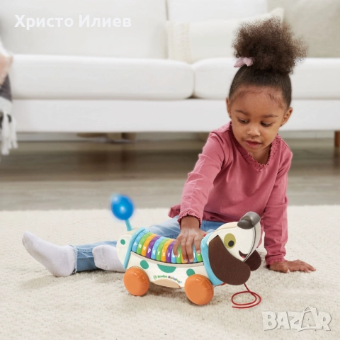 Дървено кученце за бутане и теглене с музика Vtech, снимка 8 - Образователни игри - 52636300