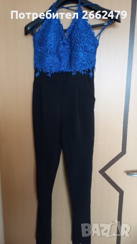 Продавам за празничната вечер   тоалет в синьо и черно.Р-р   42, снимка 2 - Гащеризони - 40266742