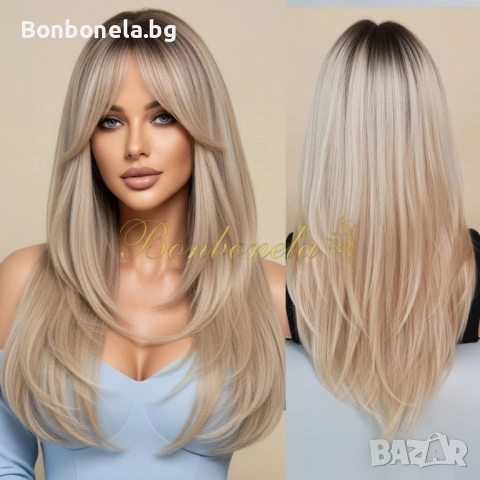 Дълга руса дамска перука