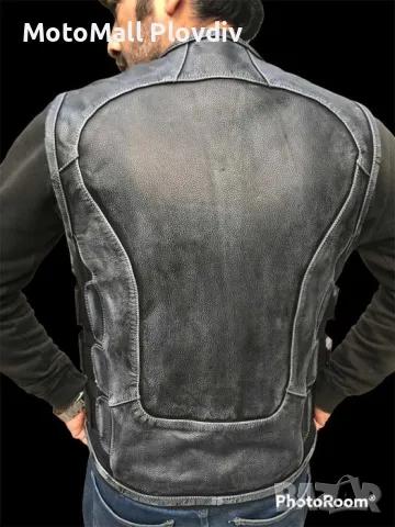 Кожен Мото ICON Елек Ретро Синьо Мотор Мото Чопър, снимка 6 - Аксесоари и консумативи - 49178502