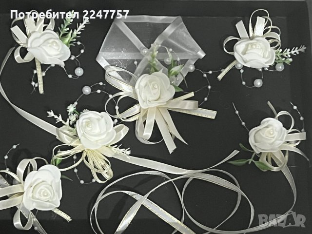Бутониери с перли, снимка 2 - Сватбени аксесоари - 39467052