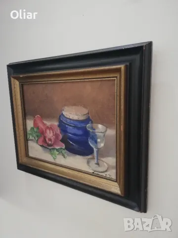 Красива картина - натюрморт. Масло., снимка 2 - Картини - 47696242