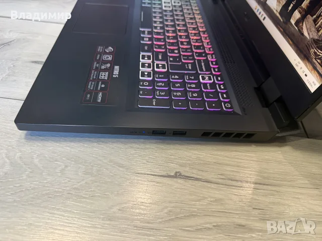 Acer Nitro 5 AN517 55-i5 12500H/16гб/512гб м.2nvme/RTX 3060/Подсветка, снимка 6 - Лаптопи за игри - 56078734