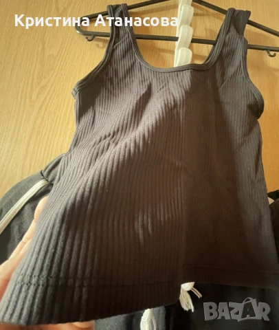 🖤 Спортни черни шорти + черен рипс потник, снимка 4 - Къси панталони и бермуди - 53669485