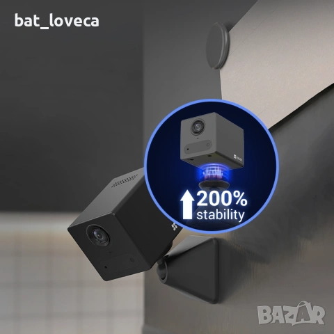 Нов EZVIZ CB2 Wi-Fi интелигентна домашна камера със батерия ЧЕРНА