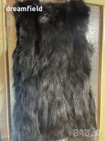 Елек естествен косъм- S- черна лисица, снимка 4 - Елеци - 47409562