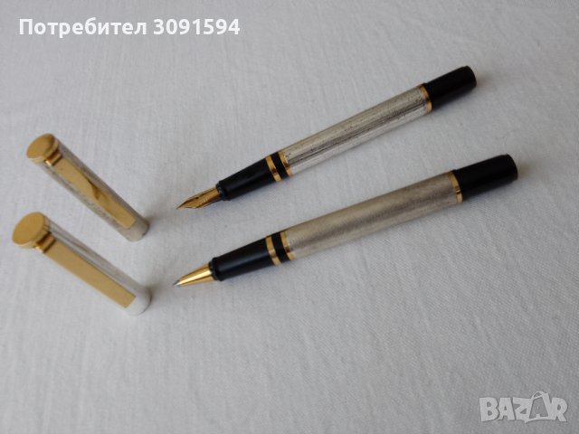 Комплект писалка и химикал със сребърно покритие, снимка 7 - Антикварни и старинни предмети - 42707322