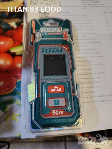 Ролетка лазерна TOTAL INDUSTRIAL, 50 м, снимка 2 - Други инструменти - 53539448