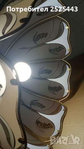 Абажур (Полилей) метален със 7 стъкла и Нова LED крушка Е27 9W 4000K, снимка 11 - Лампи за таван - 41704119