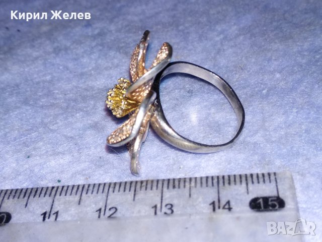 ПРЕЛЕСТЕН СКЪПОЦЕНЕН ФЛОРАЛЕН СРЕБЪРЕН ПРЪСТЕН ЦВЕТЕ СРЕБРО 925 с МНОГО БЛЕСТЯЩИ ЦИРКОНЧЕТА 17150, снимка 12 - Пръстени - 40555229