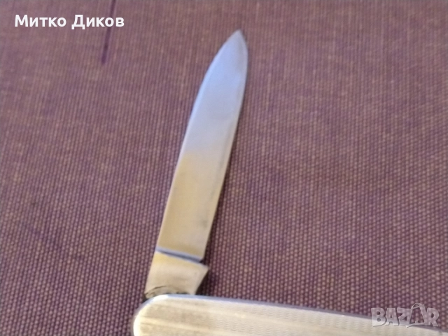 Noxin Rostfrei Solingen джобно ножче две части без луфт отлично с калъф естест.кожа 85х64мм острие, снимка 4 - Ножове - 51834810