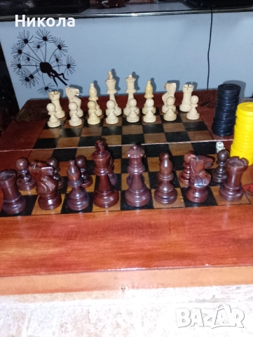 Шах-табла48/48 с фигури,,Стаунтон" и пулове-рисувана, снимка 5 - Шах и табла - 43029726