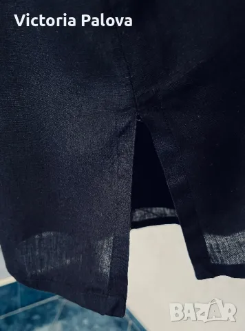 WEEKEND MAX MARA оригинал черна риза  лен 100%, снимка 3 - Ризи - 49811816