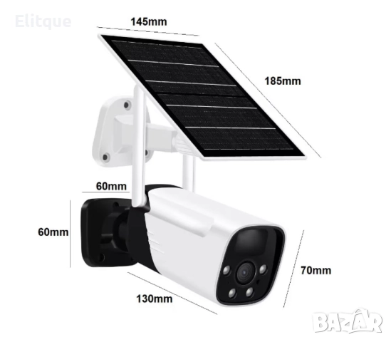 Камера с отделен соларен панел и датчик,4 диода,6MP,iCsee приложение, снимка 10 - Камери - 52843067