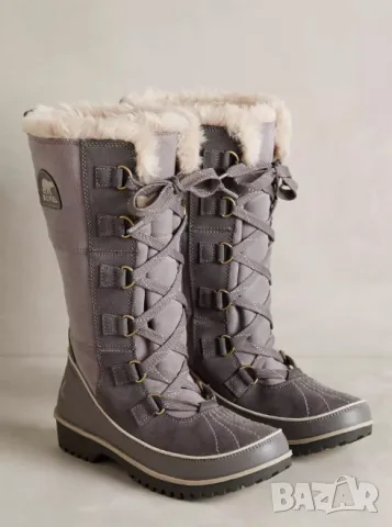 Sorel Tivoli High II  номер 38 ,5 водоустойчиви  топли сиви велурени ботуши , снимка 4 - Дамски ботуши - 48999184