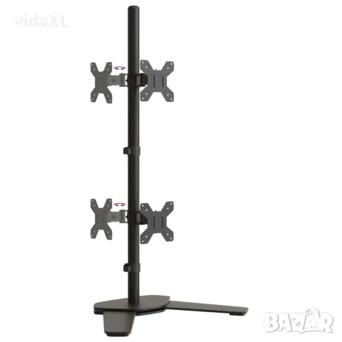 vidaXL Стойка за два монитора черна стомана VESA 75/100 мм, снимка 6 - Стойки, 3D очила, аксесоари - 56147324